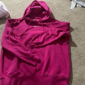 pink oversized nike hoodie